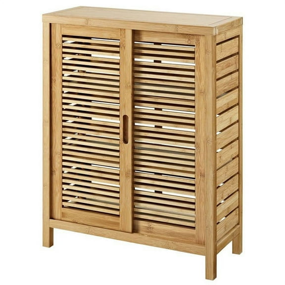 Pemberly Row 2 Door Linen Cabinet in Natural