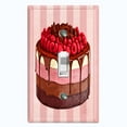 thumbnail image 1 of Metal Light Switch Plate Cover Raspberry Trilogy Cake Striped Wallpaper Pink CAK059, 1 of 13