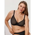 thumbnail image 5 of DELIMIRA Women's Mesh Bra Full Coverage Plus Size Plunge Unlined Underwire Bras, 5 of 6