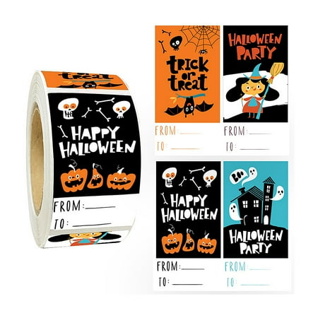 1 Roll/300 Pcs Halloween Tags Labels Stickers Decals Write On Labels ...