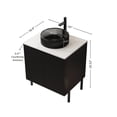 thumbnail image 5 of 24" Sturdy Compact Freestanding Cabinet, Bathroom Storage Unit with Soft Close, Modern Small Bathroom Vanity with Ceramic Sink for Bathroom Use, Black White, 5 of 7