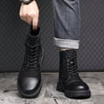 thumbnail image 6 of Men's High-Top Combat Boots - Premium Mixed Fabric & Faux Leather Upper, Non-Slip Rugged Outsole with Durable Construction | Perfect for Daily Wear, Outdoor Adventures, and Casual outings, 6 of 9