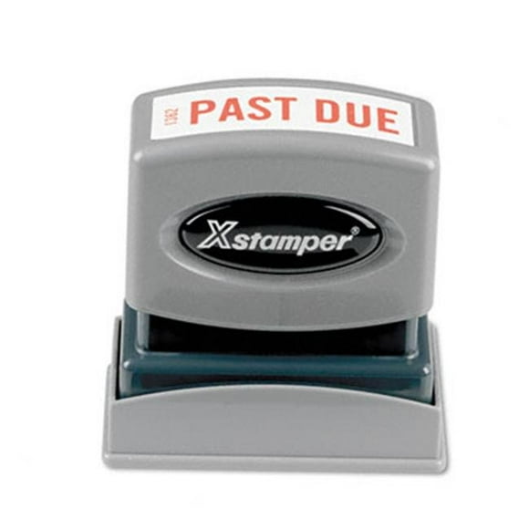 Shachihata 1362 One-Color Title Message Stamp Past Due Pre-Inked/Re-Inkable Red