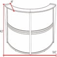 thumbnail image 3 of Romig Marque Plexi Double-Unit Reception Curved Desk Workstation “124.25W x 49D” -  Driftwood Grey, 3 of 6