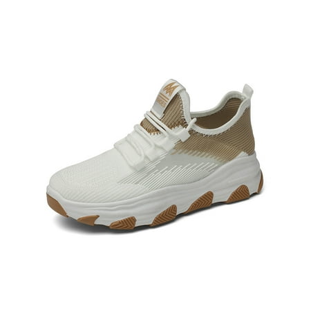 

Sanviglor Womens Running Shoe Sport Sneakers Lace Up Athletic Shoes Fitness Non-Slip Comfort Trainers Lightweight Gym Khaki 4.5