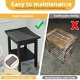 thumbnail image 3 of DWVO Poly Lumber Shower Bench and Chair with Free Soap Dish, Waterproof Bamboo Shower Seat Bench with Shelf, Wooden Bathroom Seat Stool Spa Bath Organizer - Black, 3 of 9