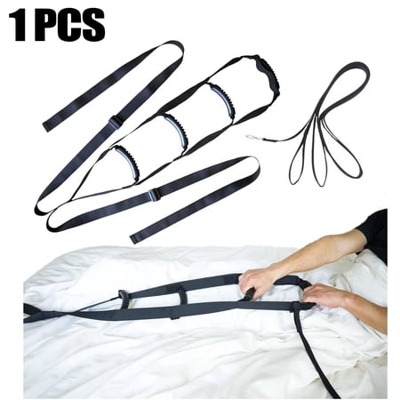 This bed ladder, designed for single-sided rail beds, features adjustable length and a dual-point support design, making it suitable for the elderly, pregnant women, and those recovering from injurie