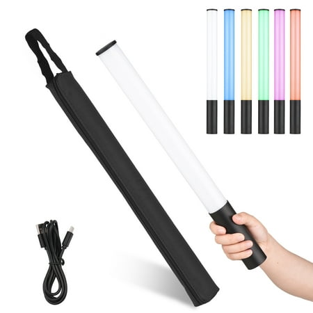 

RGB Light Wand Stick Handheld Photography Video Light Bi-Color Temperature 2500K-9900K 12 Levels Dimmable Brightness with 7 Kinds of Special Effects Magnetic Absorption for Studio Photograp