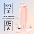 thumbnail image 2 of Coldest Sports Water Bottle - 3 Insulated Lids (Chug Lid, Straw Lid, Loop Lid ) Double Walled, Thermo Mug, Metal Canteen (46 oz, Forever Pink Glitter), 2 of 6