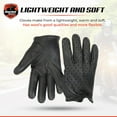 thumbnail image 4 of Daniel Smart Men’s Leather Gloves– Naked Goat Perforated Action Motorcycle Leather Gloves with Extra Air Flow and Short Wrist, 4 of 6