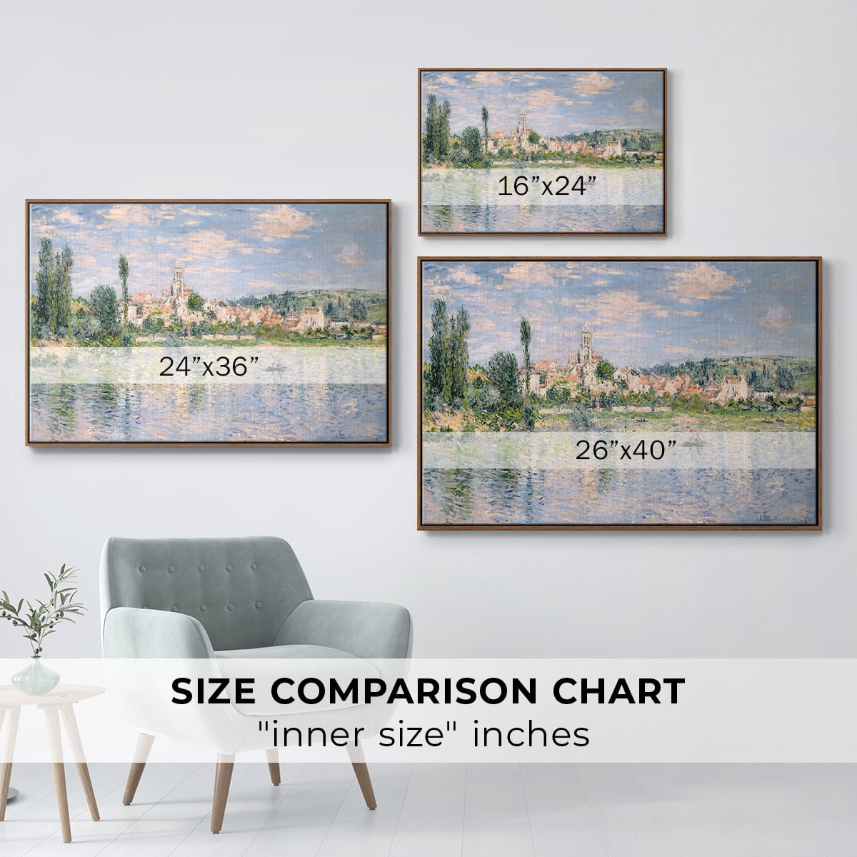 Vintage Landscape-CXXV By Wexford Home Framed in Walnut Wood Gallery Wrapped Canvas 25 in. x 37 in.