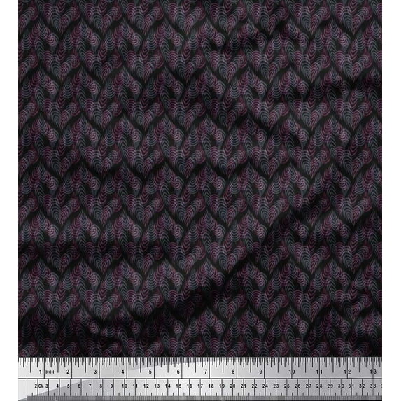 Soimoi Cotton Jersey Fabric Artistic Leaves Printed Craft Fabric by The Yard 58 Inch Wide