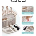 thumbnail image 3 of Makeup Bag Travel Toiletry Bag for Women, Wide Open Large Cosmetic Bags Make up Organizer with Handle, Wet Pocket, for Towel Toiletries, Checkerboard, 3 of 8
