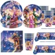 thumbnail image 2 of Suministros de fiesta temática de Rapunzel enredados de película animada, vajilla, taza, plato, servilleta, bandera, globos para Baby Shower, decoración de fiesta de cumpleaños, 2 of 5