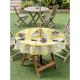 thumbnail image 4 of Outdoor Tablecloth with Umbrella Hole for Patio/Picnic/Party/Camping, Lemon Gnomes Waterproof Table Cloth Round Cover Washable, Summer Botanical Fruit Yellow Buffalo Plaid (Dia 60"), 4 of 8