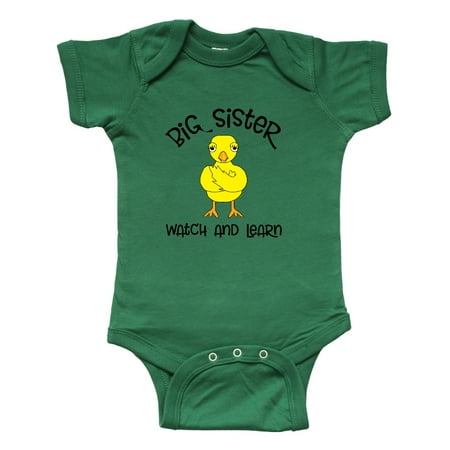 

Inktastic Big Sis Watch and Learn Gift Baby Girl Bodysuit
