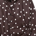 thumbnail image 4 of TGSLY Polka Dot Cropped Jacket for Women Lightweight Soft Stand Collar Long Sleeve Coat Side Adjustable Drawstring Ruched Hem Outerwear Jacket M, 4 of 5
