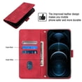 thumbnail image 3 of Compatible with iPhone 12 Pro Max Classic Embossed PU Leather Case with Card Holder Shockproof Cover, 3 of 5