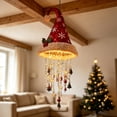 thumbnail image 4 of Lighted Santa Hat Hanging Chandelier, 15.75" Plush Red Hat Holiday Light, Hat Hanging Decor with Glowing Tassels, Lightweight Festive Light for Indoor Outdoor, Front Porch Mantel Lighted Ornament,C, 4 of 6