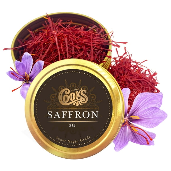 Cooks, Premium Negin Grade Saffron MDA05Threads, Premium Dark Red Saffron Strands for Tea, Paella, Risotto, Biryani, Dessert, 2 Grams