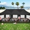 thumbnail image 6 of COBIZI 10x30 Pop Up Canopy Tent with 8 Sidewalls,Wave Eave Heavy Duty Canopy Tent for Outside ,Camping,Wedding,Ez tents for party with Roller Bag Thickened Frame Large Space UV 50+ Waterproof,Black, 6 of 11