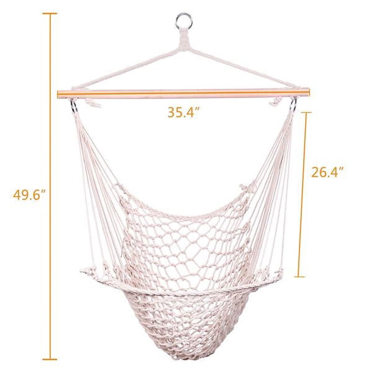 OWKEE Hammock Chairs,Hanging Rope Air/Sky Chair Swing, Beige