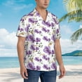 thumbnail image 3 of Pofeuu Orchids Flowers Print Hawaiian Shirt for Men Sleeves Casual Button Down Summer Beach Dress Shirts T-Shirts,X-Large, 3 of 7