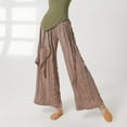 thumbnail image 6 of Baqcunre Women's Pants,Ballet Modern Dance Pants Classical Dance Trousers Wide Legged Straight Pocket Long Pants Wide Leg Pants Woman,Yoga Pants Women Pants for Women Brown S-XL, 6 of 8