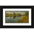 thumbnail image 1 of Adamov, Alexey 14x9 Black Ornate Wood Framed with Double Matting Museum Art Print Titled - Water Lilies on the River, 1 of 4