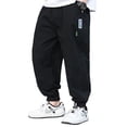 thumbnail image 6 of LYMAYTER Toddler Casual Cargo Pants Boys Solid Color Comfort Elastic Waist Pants with Pockets Soft Daily Wear 4-13Y, 6 of 8