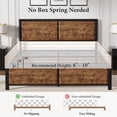 thumbnail image 4 of VECELO Full Size Metal Platform Bed Frame with Wooden Headboard and Footboard, Industrial Style Full Bed, No Box Spring Needed, Easy to Assemble, Rustic Brown, 4 of 16