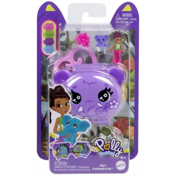 Polly Pocket Pet Connects Elephant Micro Playset
