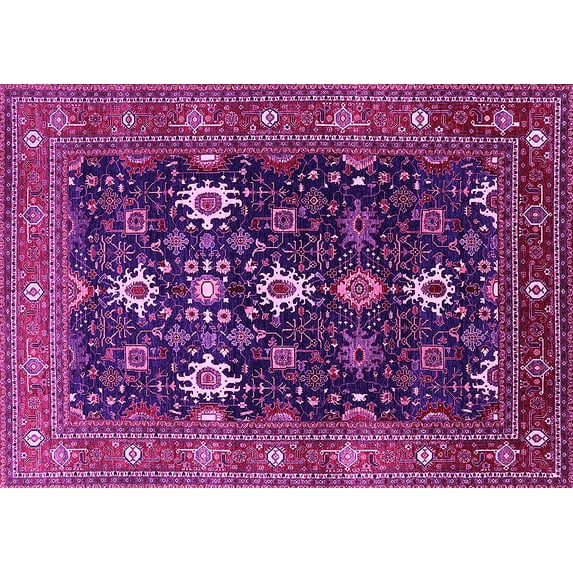 Ahgly Company Indoor Rectangle Oriental Pink Traditional Area Rugs, 6' x 9'