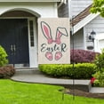 thumbnail image 2 of Happy Easter Bunny Garden Flag Banner 11.81x17.72inch Decorativo Vertical Lino Patio Bandera para y exterior Decoración de vacaciones al FHJ022-DP-HYQ2010, 2 of 7