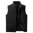 thumbnail image 2 of BiZtdJrK Men Stand Collar Vest Quilted Lined Sleeveless Casual Winter Puffer Jackets Zip Up Warm Vests with Zipper Pocket Black XXXL, 2 of 8