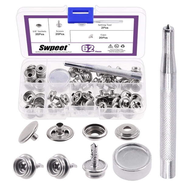 Kit de Broches para Lonas Swpeet 122 Piezas en Acero Inoxidable Grado Marino