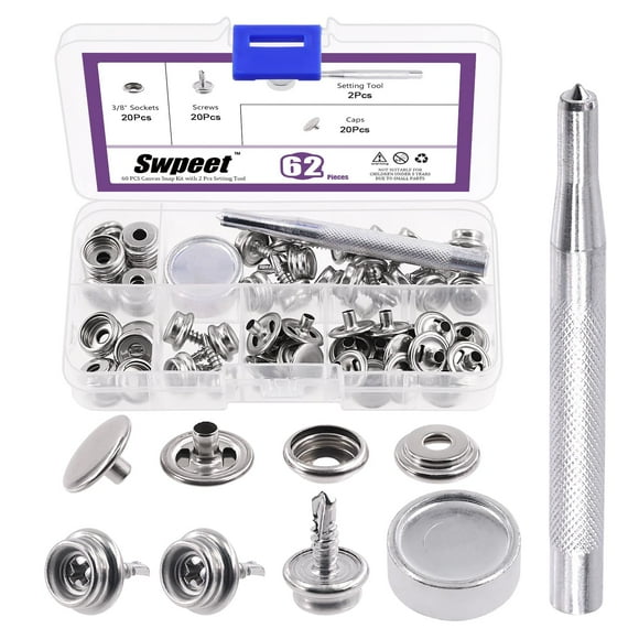 Kit de Broches para Lonas Swpeet 122 Piezas en Acero Inoxidable Grado Marino