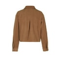 thumbnail image 6 of CILENON Womens Casual Jacket Women's Fashion Autumn Solid Color Corduroy Retro Pocket Casual Jacket (Brown,S), 6 of 9