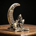 thumbnail image 2 of Slccxzc Mini Brass Moon Witch Figurine Retro Statue Collectible Desktop Home Decor, 2 of 7
