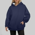 thumbnail image 2 of WENWU Womens Hoodies Long Sleeve Hoodie Womens Hoodies Pullover Unisex Hoodie Dark Blue Hoodie Women Winter Tops Women's Clothes, 2 of 9