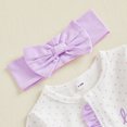 thumbnail image 5 of Cjfdfy Newborn Baby Girl Fall Outfit Little Sister Dot Print Ruffled Long Sleeve Button Footed Romper And Bow Headband Infant Coming Home Outfit Baby Cute Fall Winter Outfits, 5 of 9