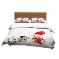 thumbnail image 3 of 3 unids/set estilo navideño 3D muñeco de nieve patrón impreso funda nórdica con Leyfeng Ropa de cama, 3 of 7