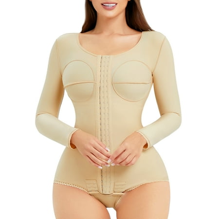 

Eleady Womens Shapewear Arm Slimmer Compression Bodysuit Tummy Control Corset Waist Trainer Post Surgery Body Shaper(Beige 3X-Large)