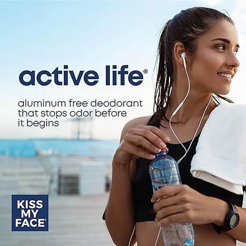 Kiss My Face Deodorant Stick Active Life Sport 2.48oz (6 Pack)