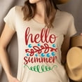 thumbnail image 4 of Hello Summer Script Tee – Red Lettering with Blue Bubbles Design, Maroon, Size 2XL, 4 of 6