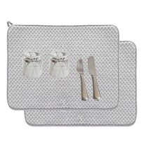 SAMFIT 2 Pack Microfiber Dish Drying Mat,24*17 inch Absorbent Dish Drainer Fast-Drying & Machine Washable,Kitchen Counter,Large Size Dish Drying Pad for Countertops,Sinks,Draining Racks.