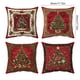 thumbnail image 3 of Juego de 4 fundas de almohada navideñas | Fundas de almohada rojas con aspecto de lino | Fundas de cojín de sofá de 45 cm para Navidad, Acción de Gracias, invierno, decoración del hogar, 3 of 5