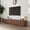 Dark Wood, variant on POVISON Minimalist TV Stand, Wood Media Console with Drawers, Walnut Veneer, 78" Fully-Assembled