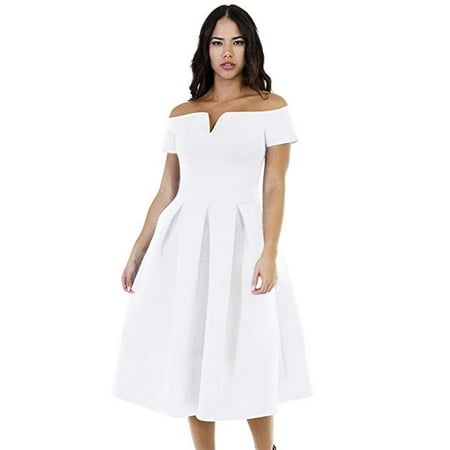 - Women's Vintage 1950s Party Cocktail Wedding Swing Midi Dress