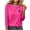 Hot Pink-04, variant on Perfectbot Women's Casual Long Sleeve Tee, Crew Neck Heart Print S-5XL Daily Wear T-Shirts for Fall & Spring